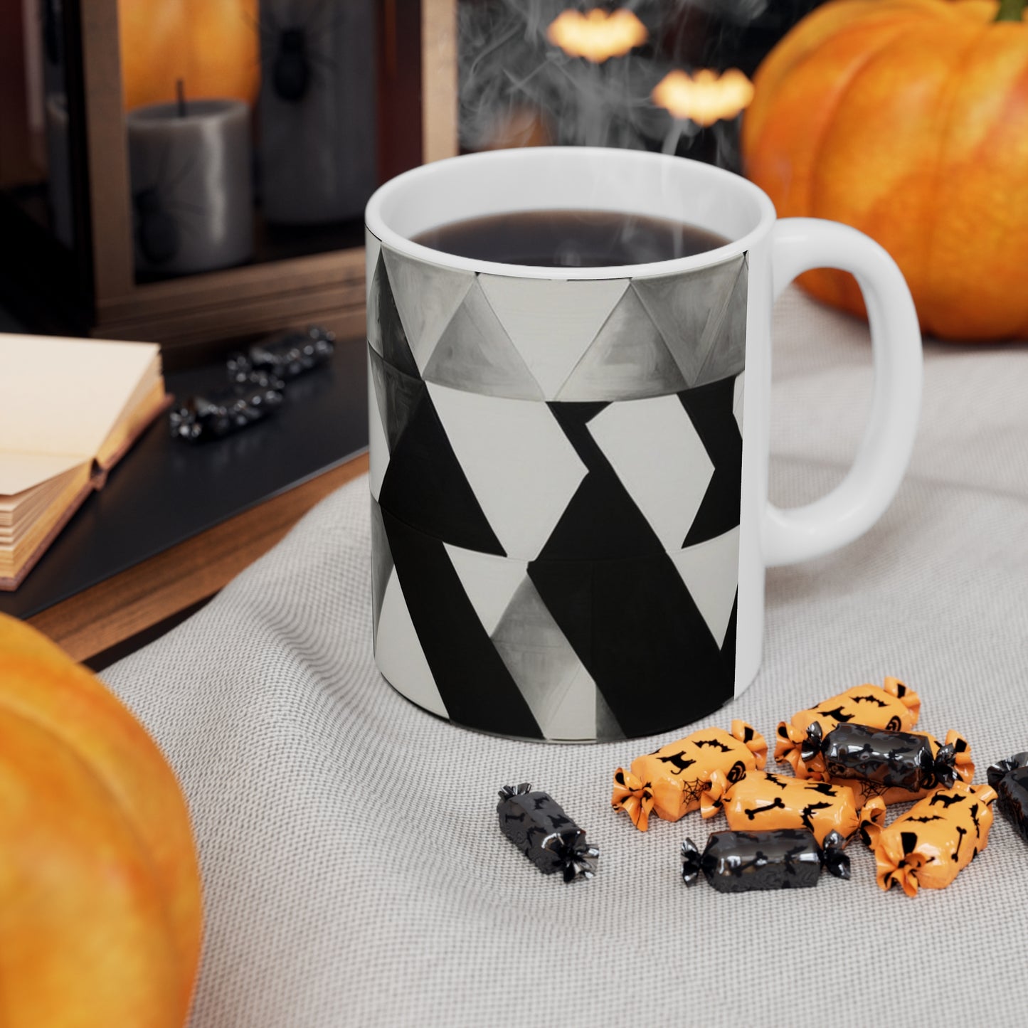 Black and White Patterns Mug - Ceramic Coffee Mug 11oz