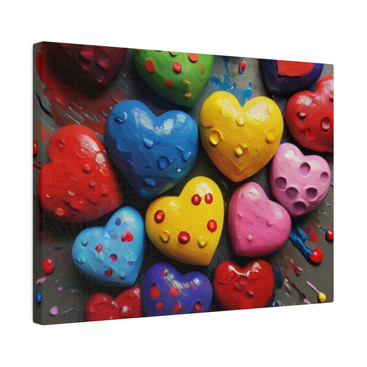 Colourful Minatare Love Hearts - Matte Canvas, Stretched, 0.75"