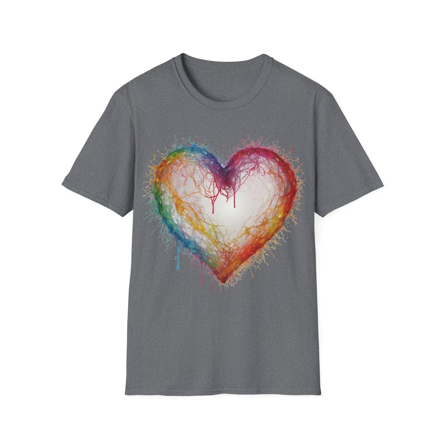 Transparent Colourful Love Heart - Unisex T-Shirt