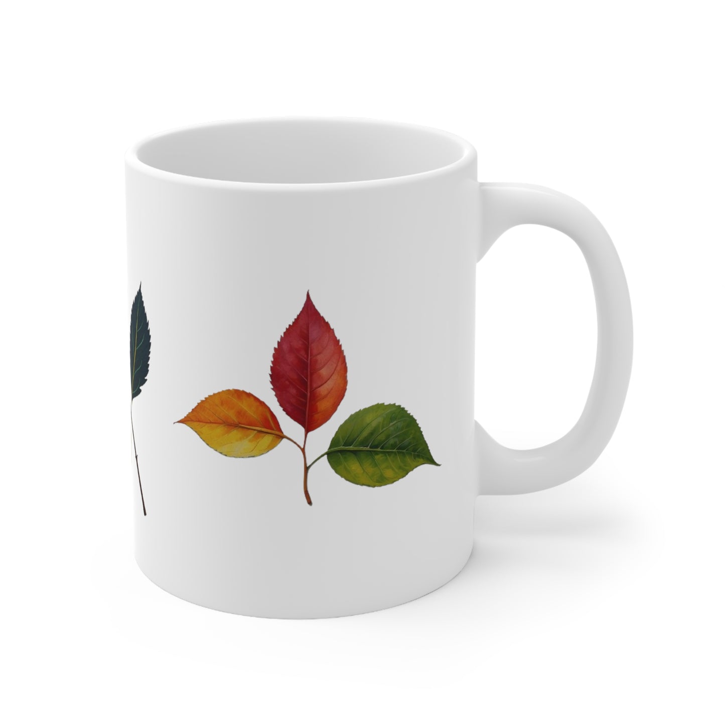 Colourful Ash Leaves Mug - Ceramic Coffee Mug 11oz