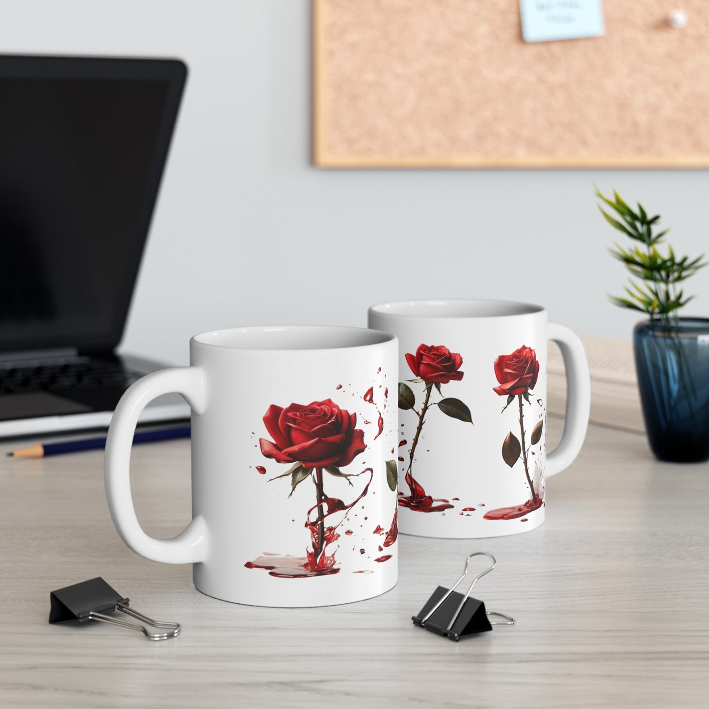 Bloody Rose Mug - Ceramic Coffee Mug 11oz