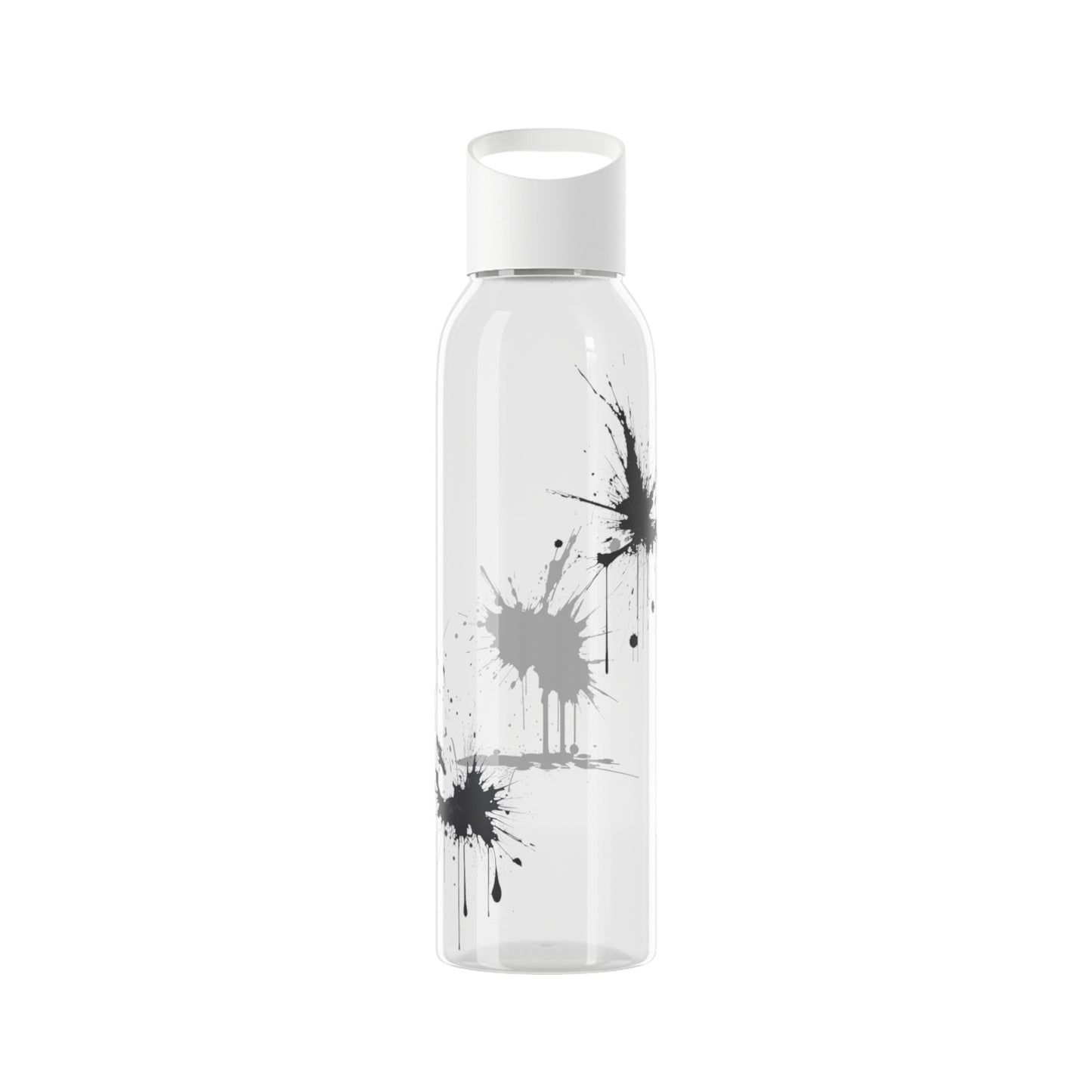 Black Paint Splatter - Sky Water Bottle