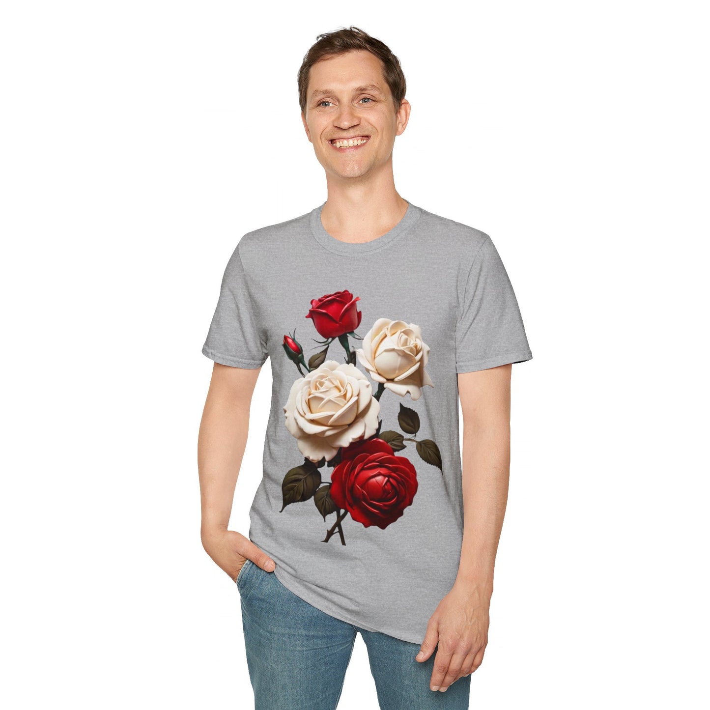 Red and White Roses - Unisex T-Shirt