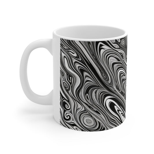 Black and White Messy Art - Ceramic Coffee Mug 11oz