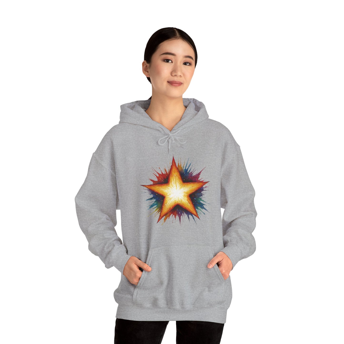 Burning Golden Star - Unisex Hooded Sweatshirt