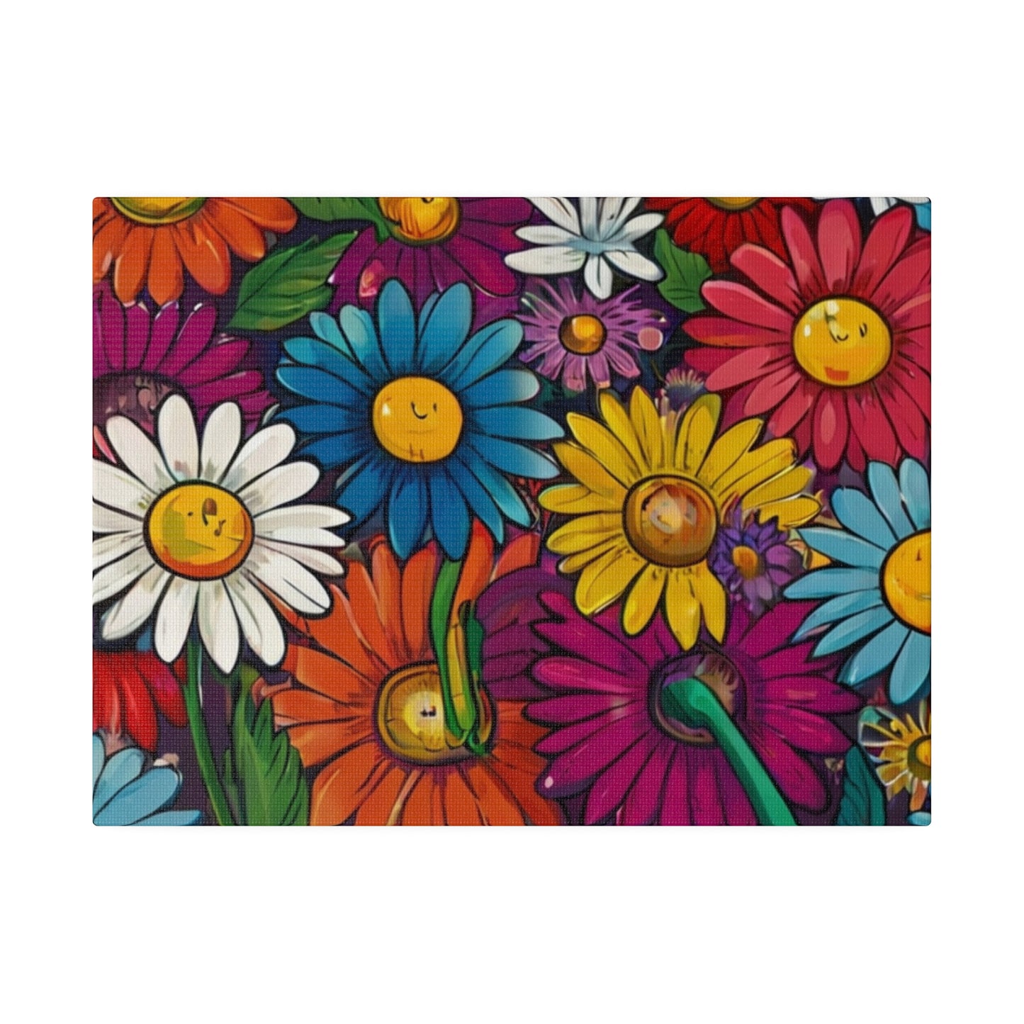 Multicoloured Daisies Canvas - Matte Canvas, Stretched, 0.75"
