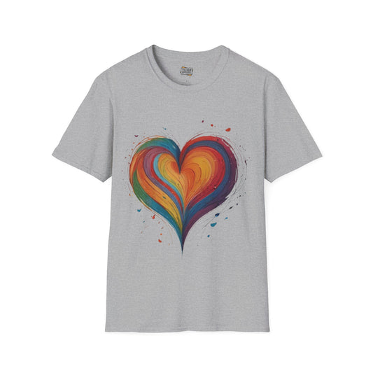 Colourful Swirly Love Heart - Unisex T-Shirt