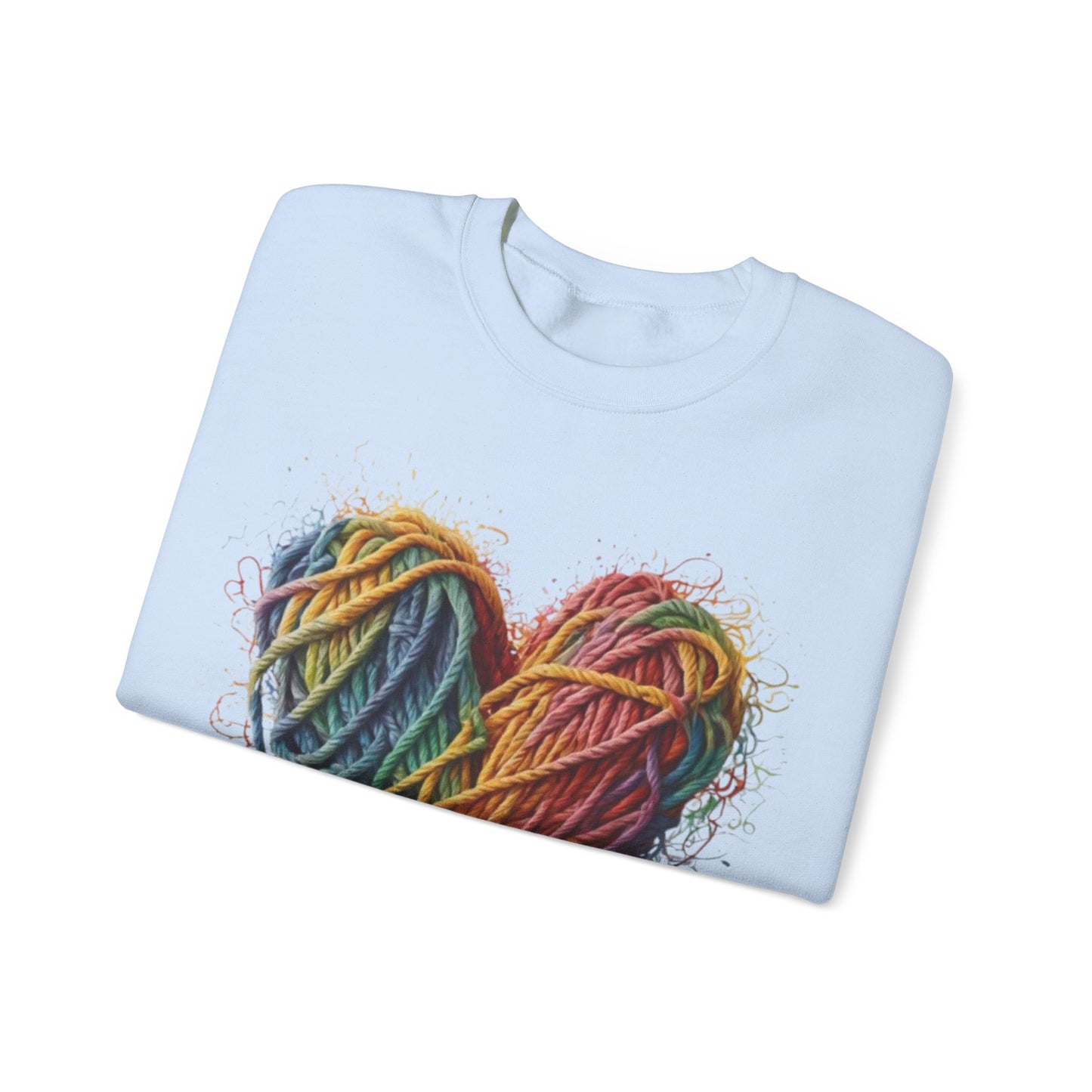 Multicoloured Ropes Love Heart - Unisex Crewneck Sweatshirt