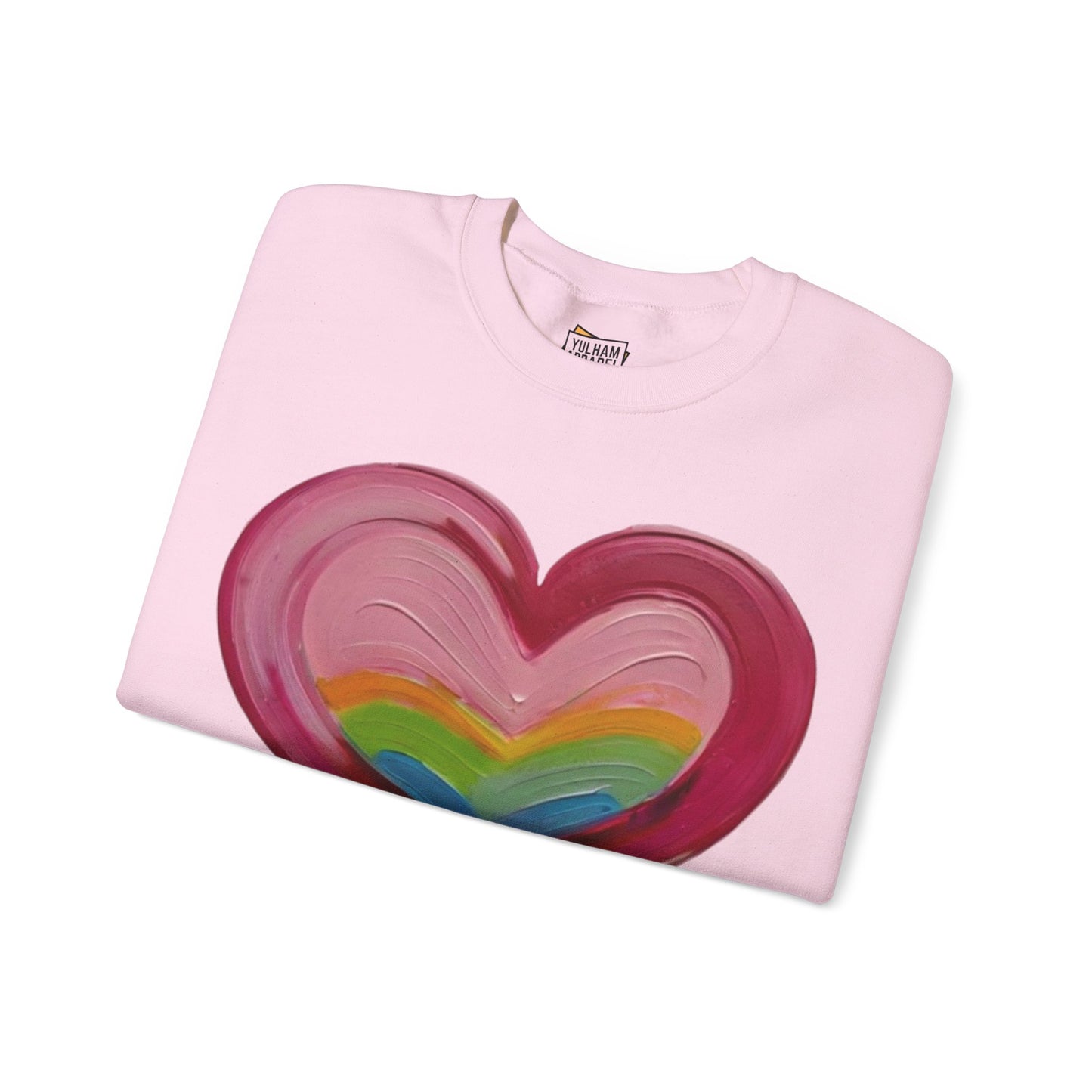 Pink Painted Love Heart - Unisex Crewneck Sweatshirt