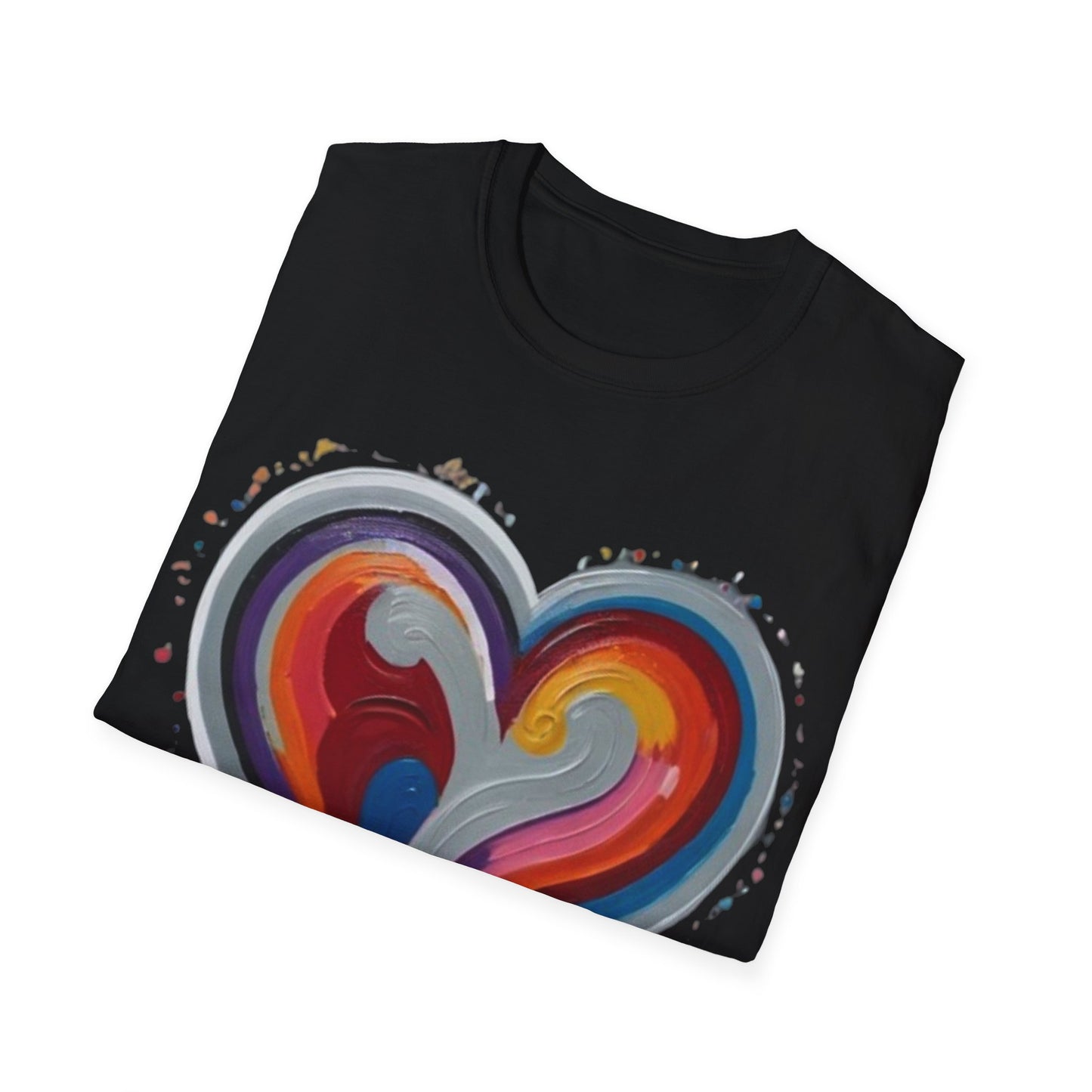 Colourful Grey Love Heart - Unisex T-Shirt