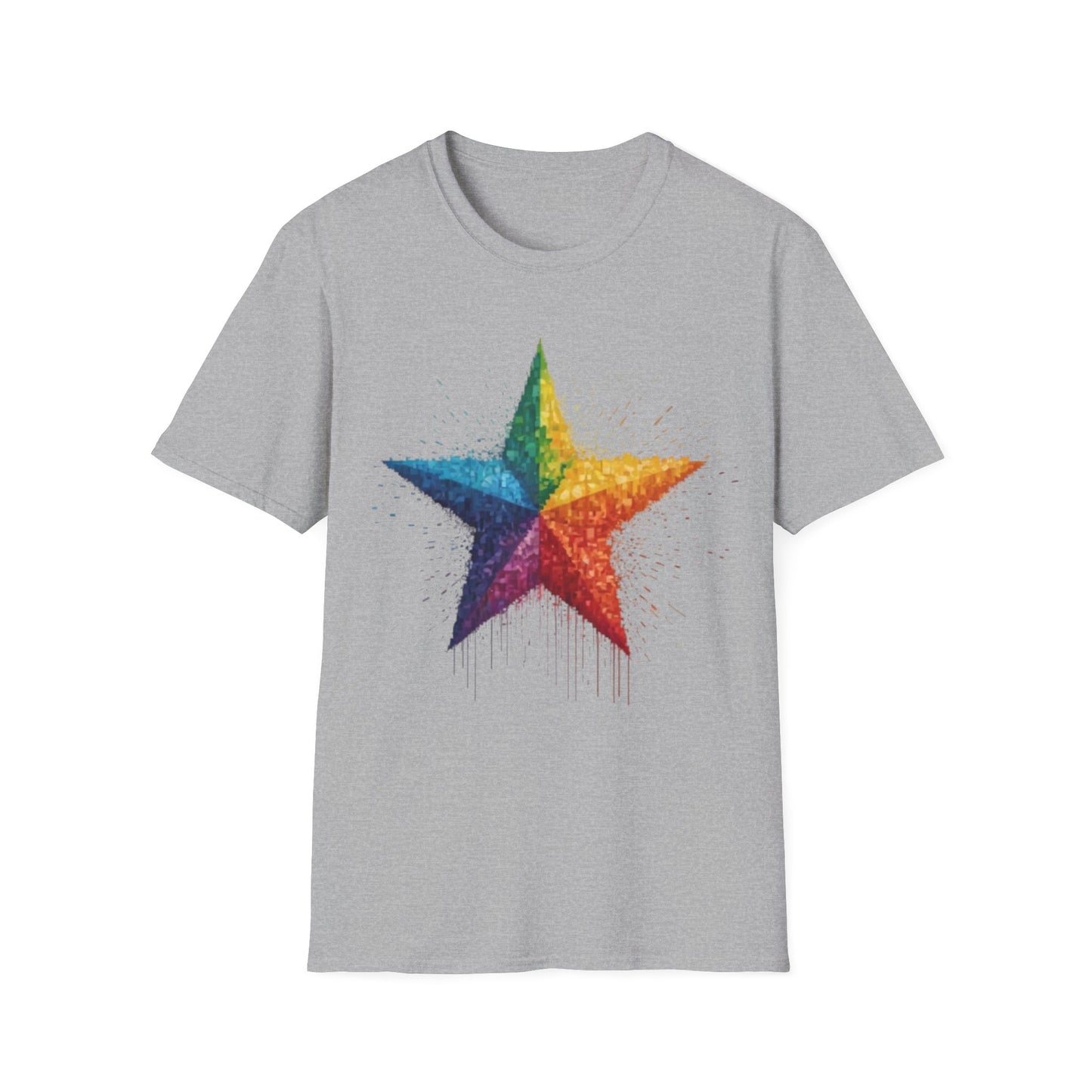 Multicoloured Pixelated Star - Unisex T-Shirt