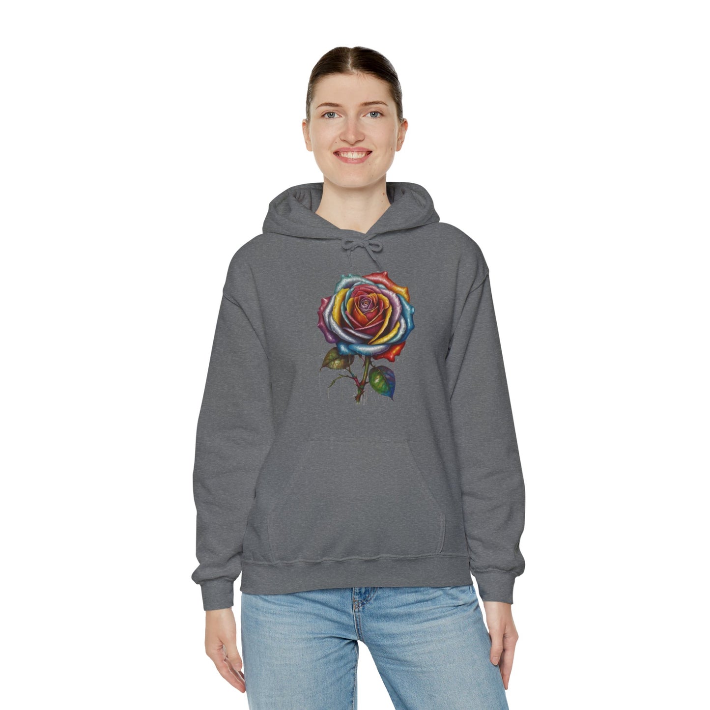 Messy Multicoloured Rose - Unisex Hooded Sweatshirt