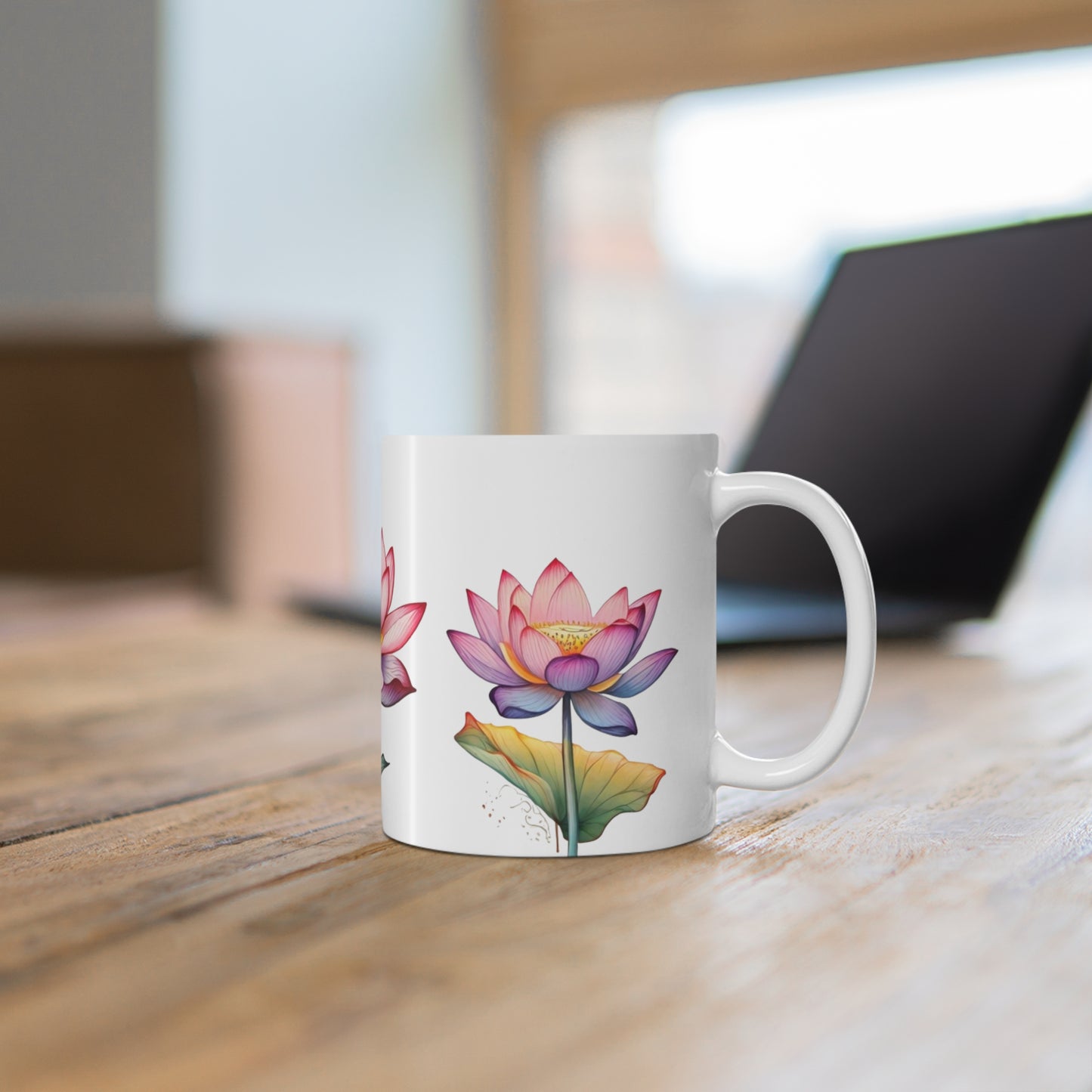 Lotus Flower Mug - Ceramic Coffee Mug 11oz