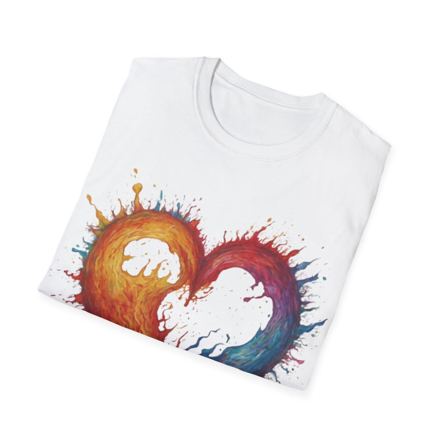 Colourful Burning Love Heart - Unisex T-Shirt