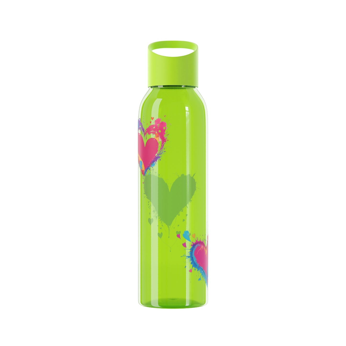 Colourful Love Hearts - Sky Water Bottle