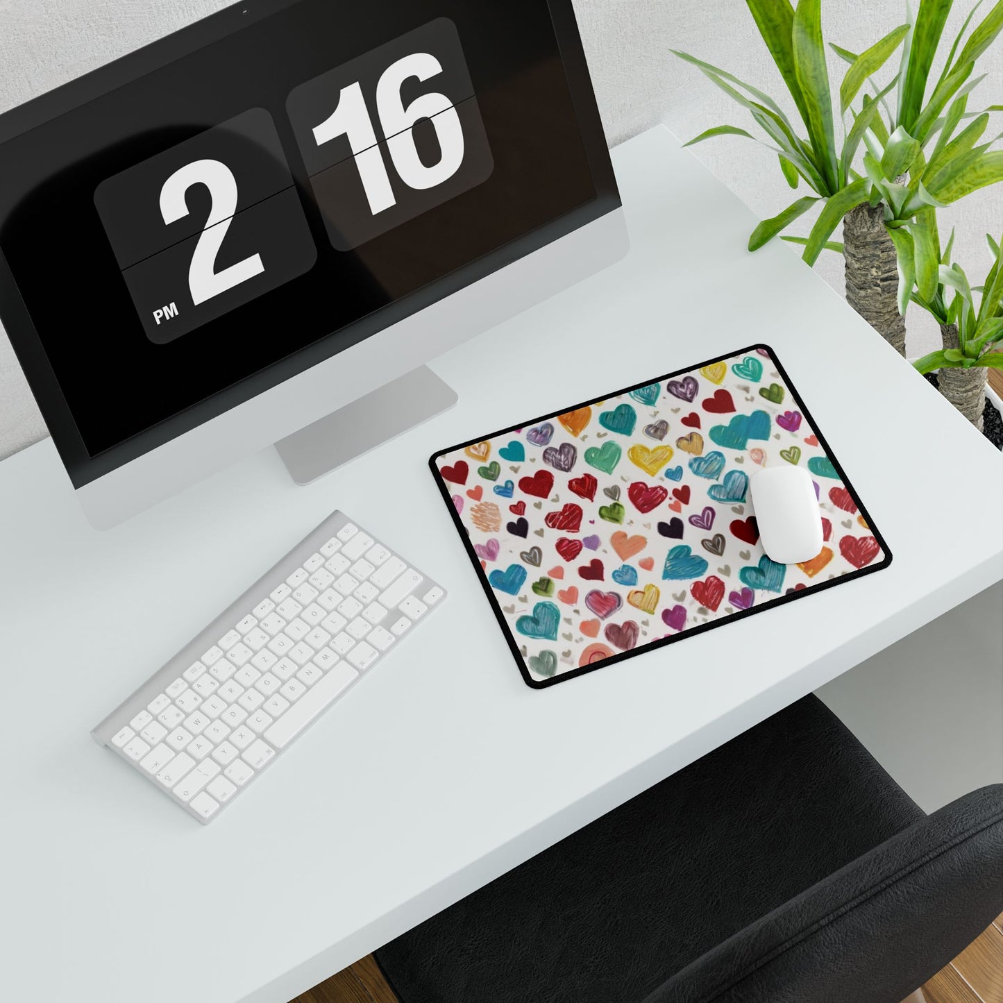 Sketched Colourful Small Love Hearts - Desk Mats