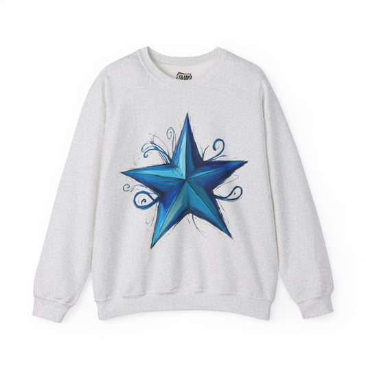 Messy Blue Star - Unisex Crewneck Sweatshirt