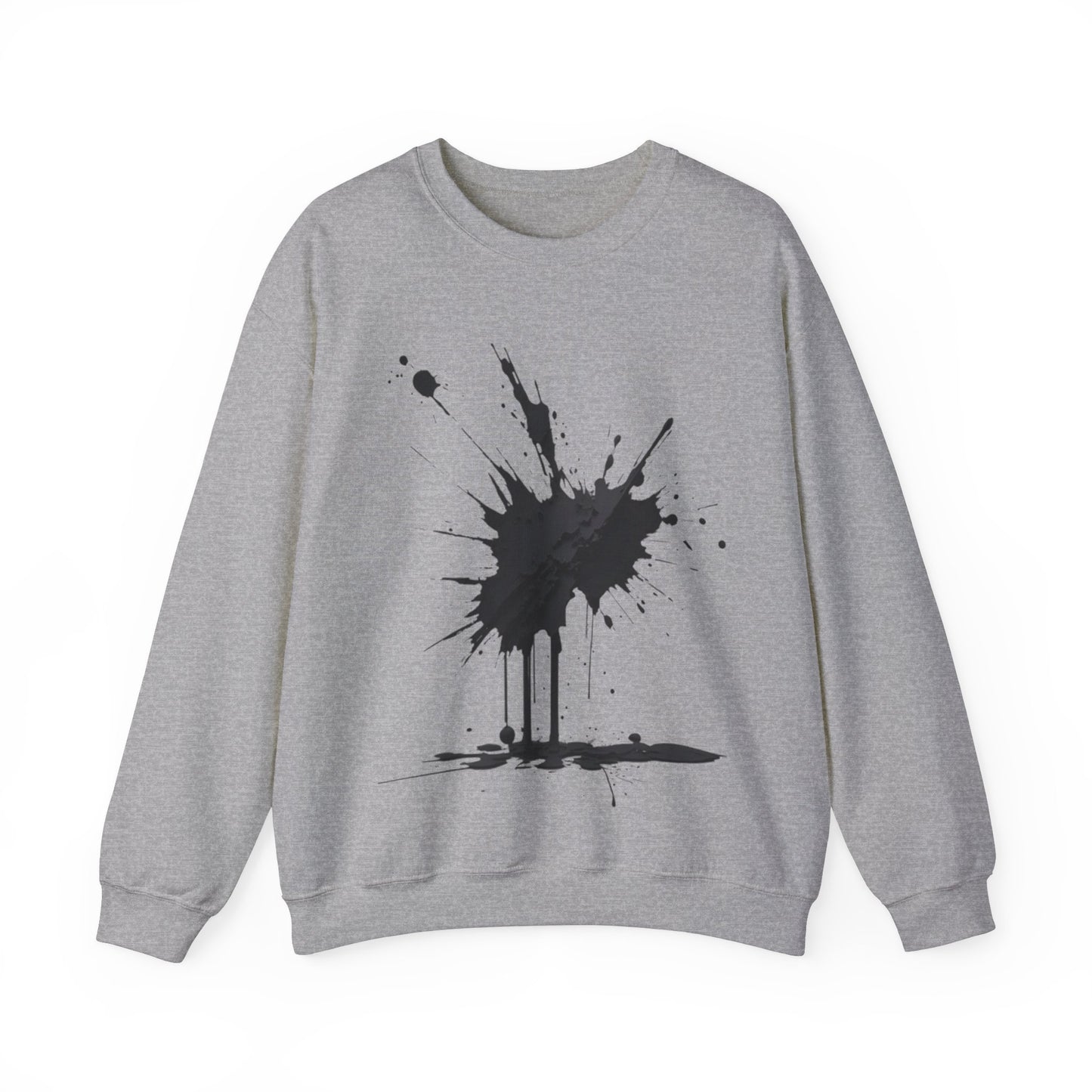 Black Paint Splatter Art - Unisex Crewneck Sweatshirt