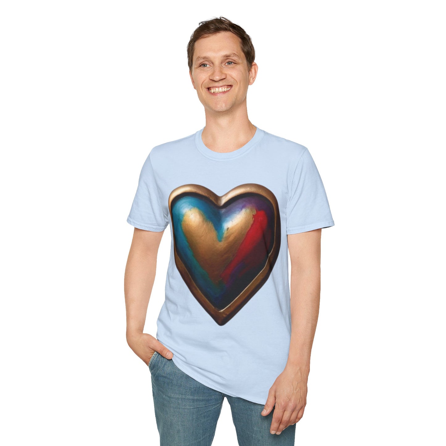 Bronze Colourful Love Heart - Unisex T-Shirt