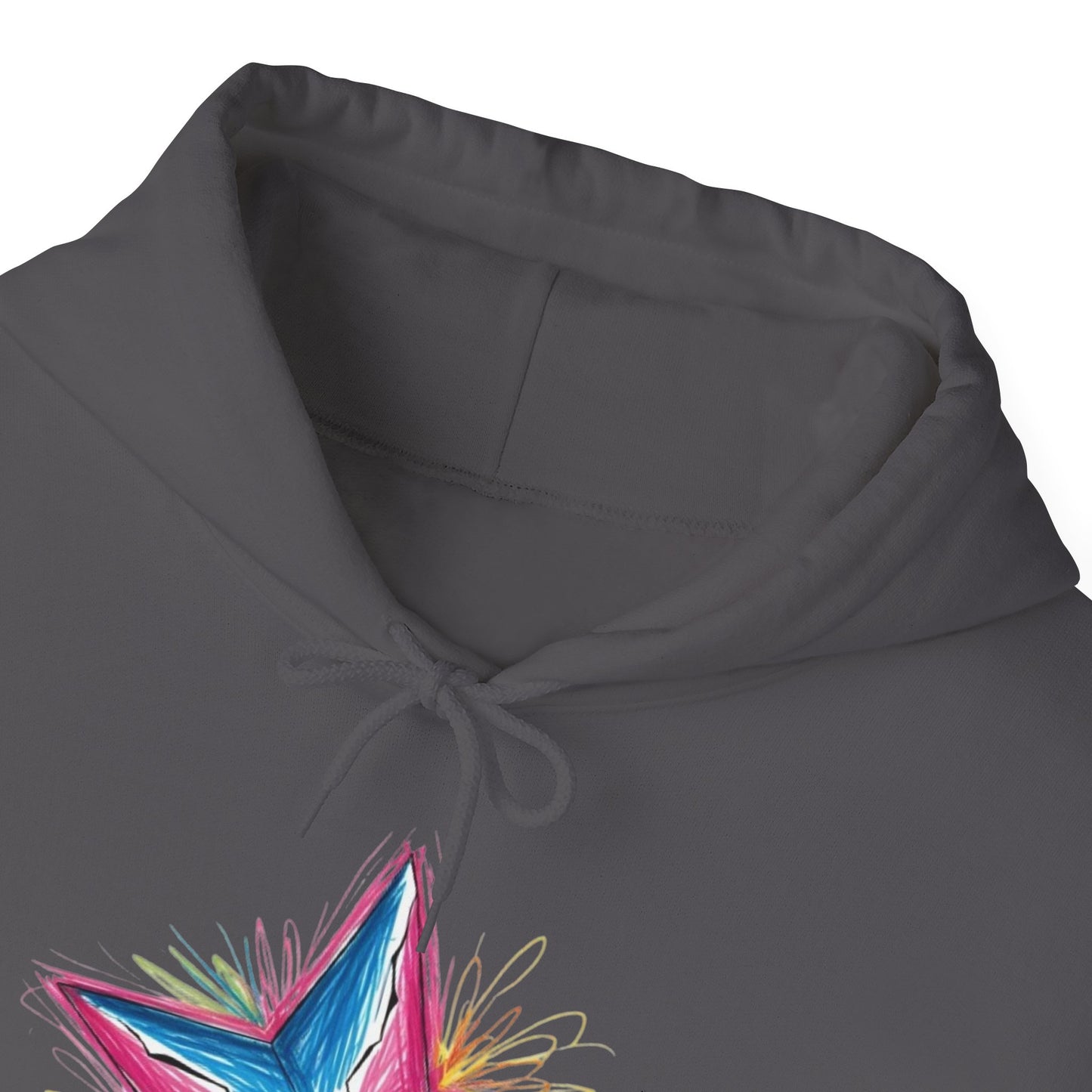 Vibrant Coloured Messy Star - Unisex Hooded Sweatshirt