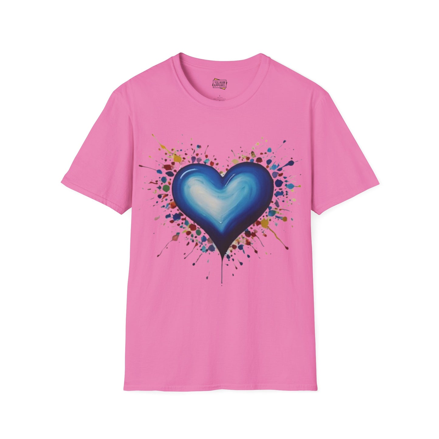 Messy Splatter Blue Love Heart - Unisex T-Shirt