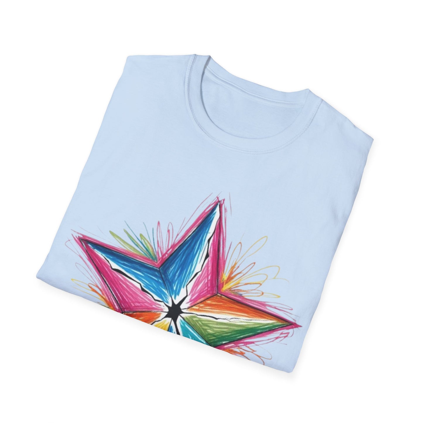 Vibrant Coloured Messy Star - Unisex T-Shirt