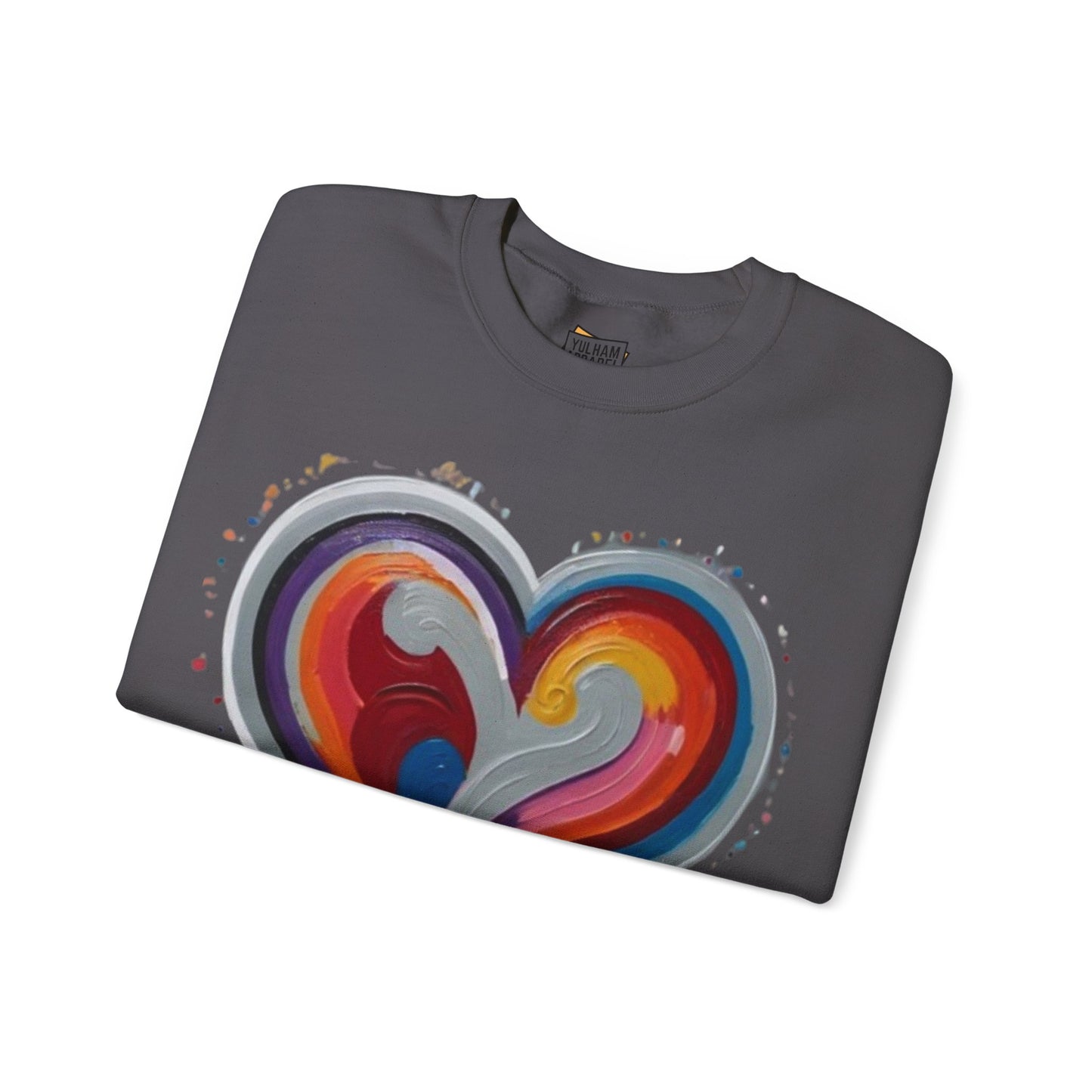 Colourful Grey Love Heart - Unisex Crewneck Sweatshirt