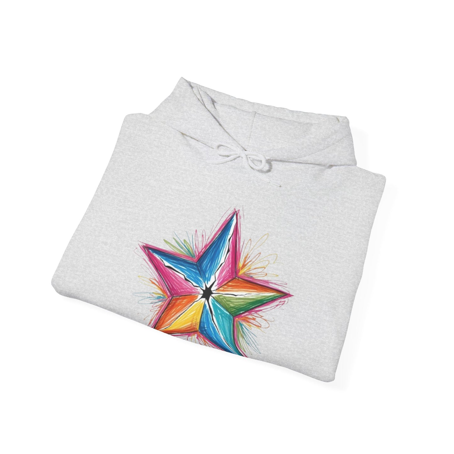 Vibrant Coloured Messy Star - Unisex Hooded Sweatshirt