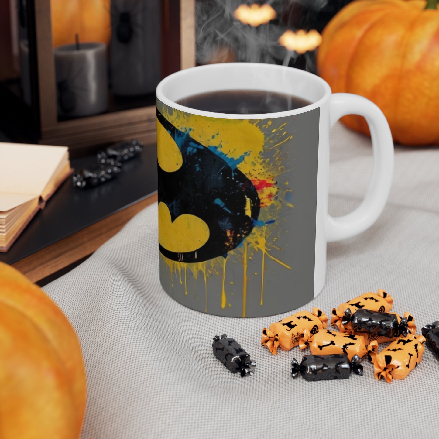 Messy Paint Batman Logo - Ceramic Coffee Mug 11oz