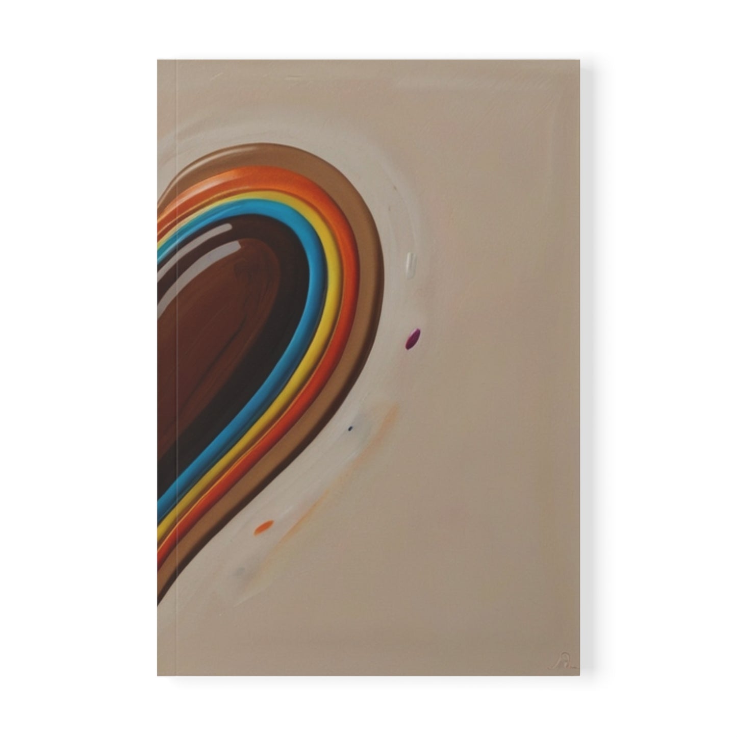 Colourful Brown Heart - Softcover Notebook, A5