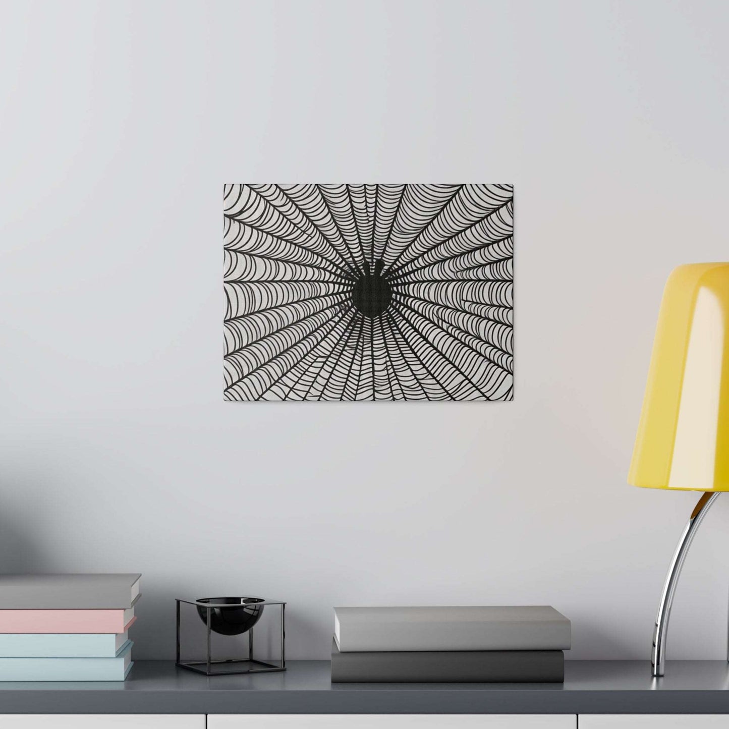 Black and White Spiderweb - Matte Canvas, Stretched, 0.75"