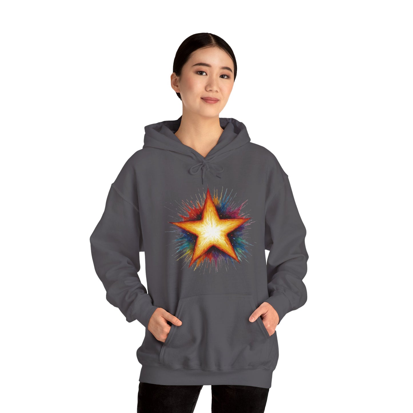 Burning Golden Star - Unisex Hooded Sweatshirt