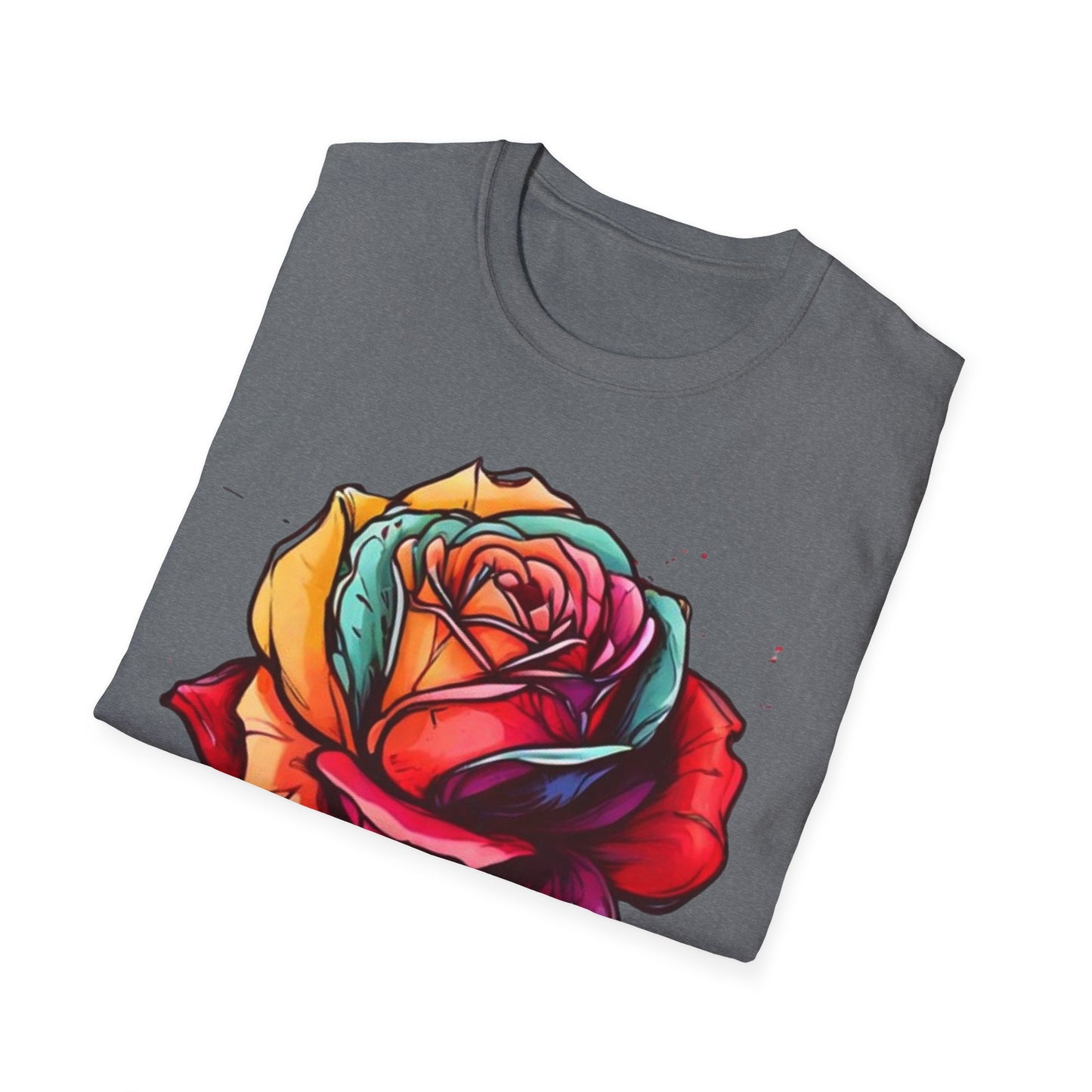 Large Colourful Rose - Unisex T-Shirt