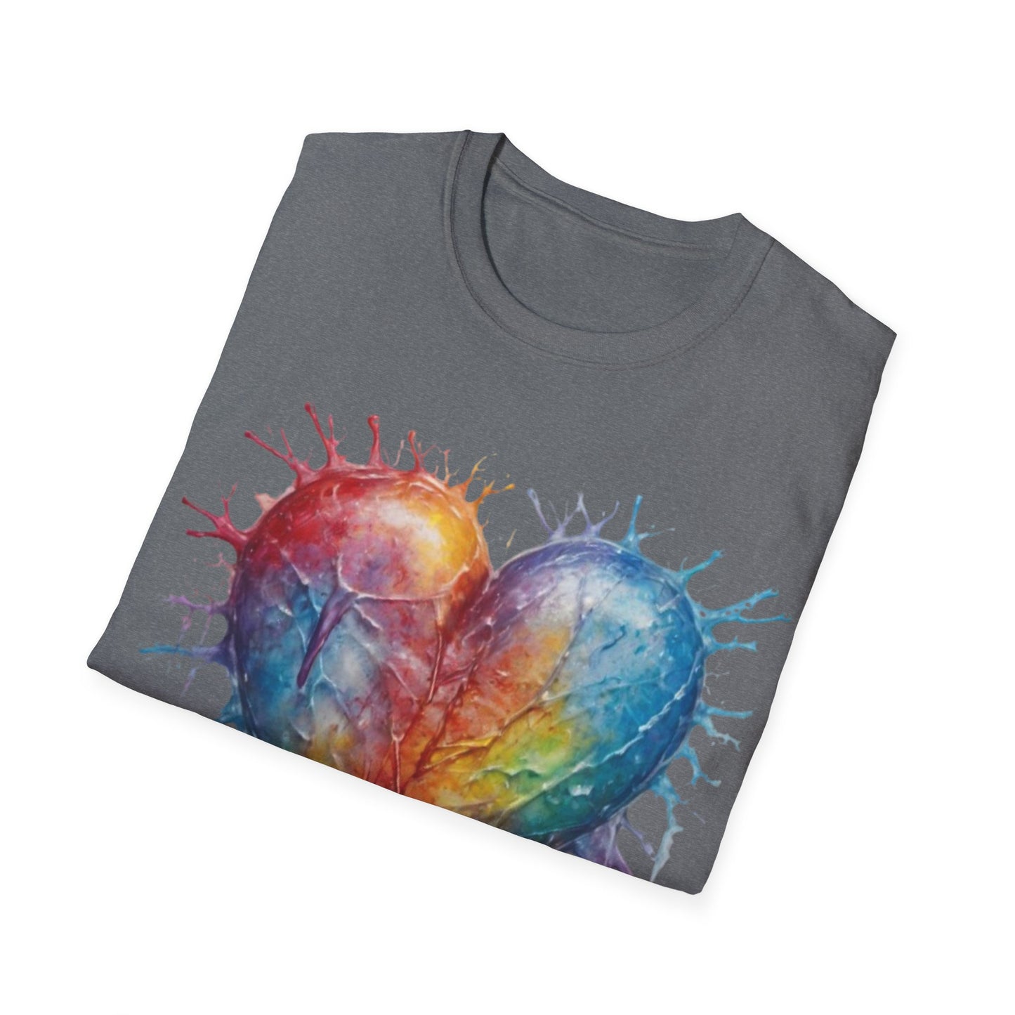 Colourful Messy Frozen Love Heart - Unisex T-Shirt