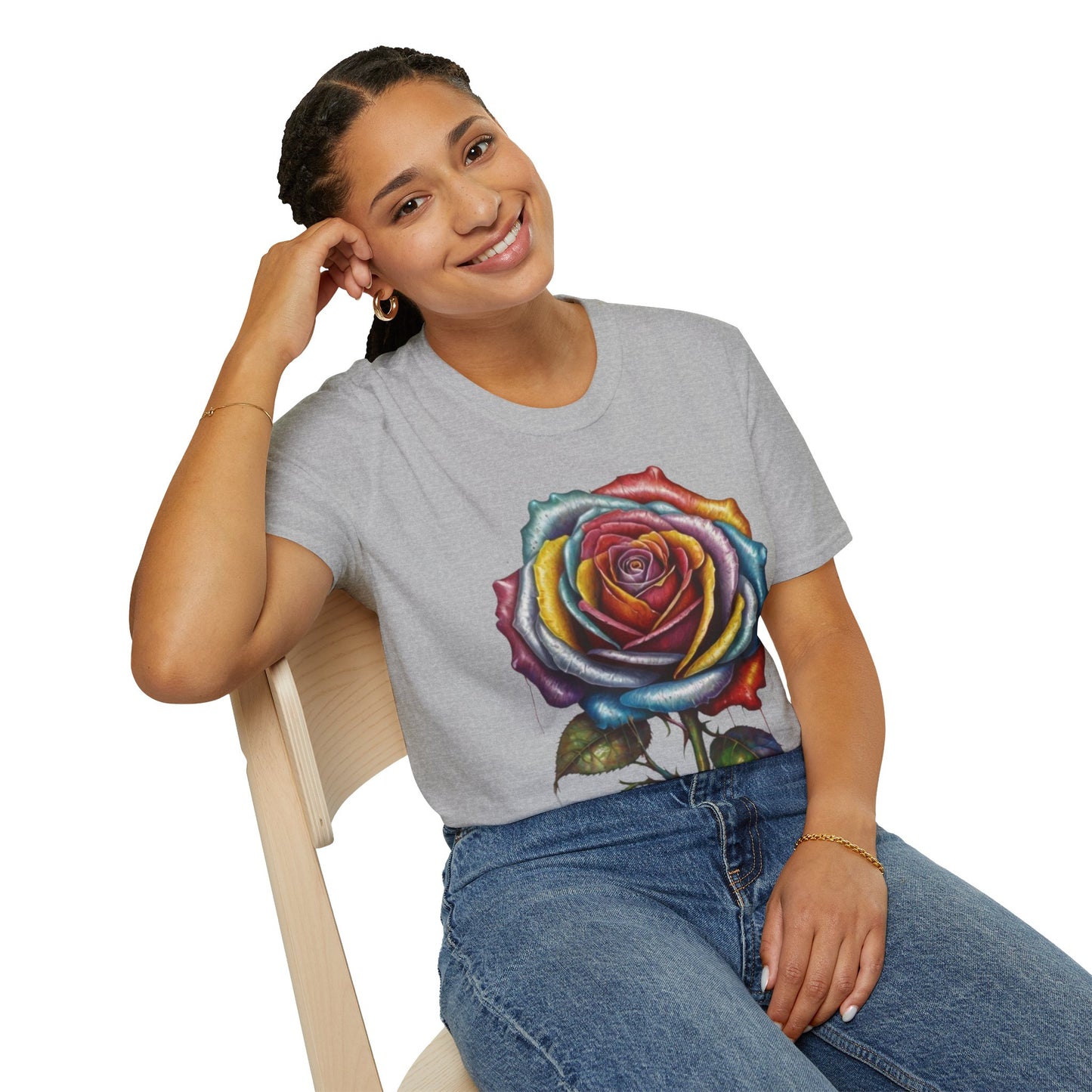 Messy Multicoloured Rose - Unisex T-Shirt