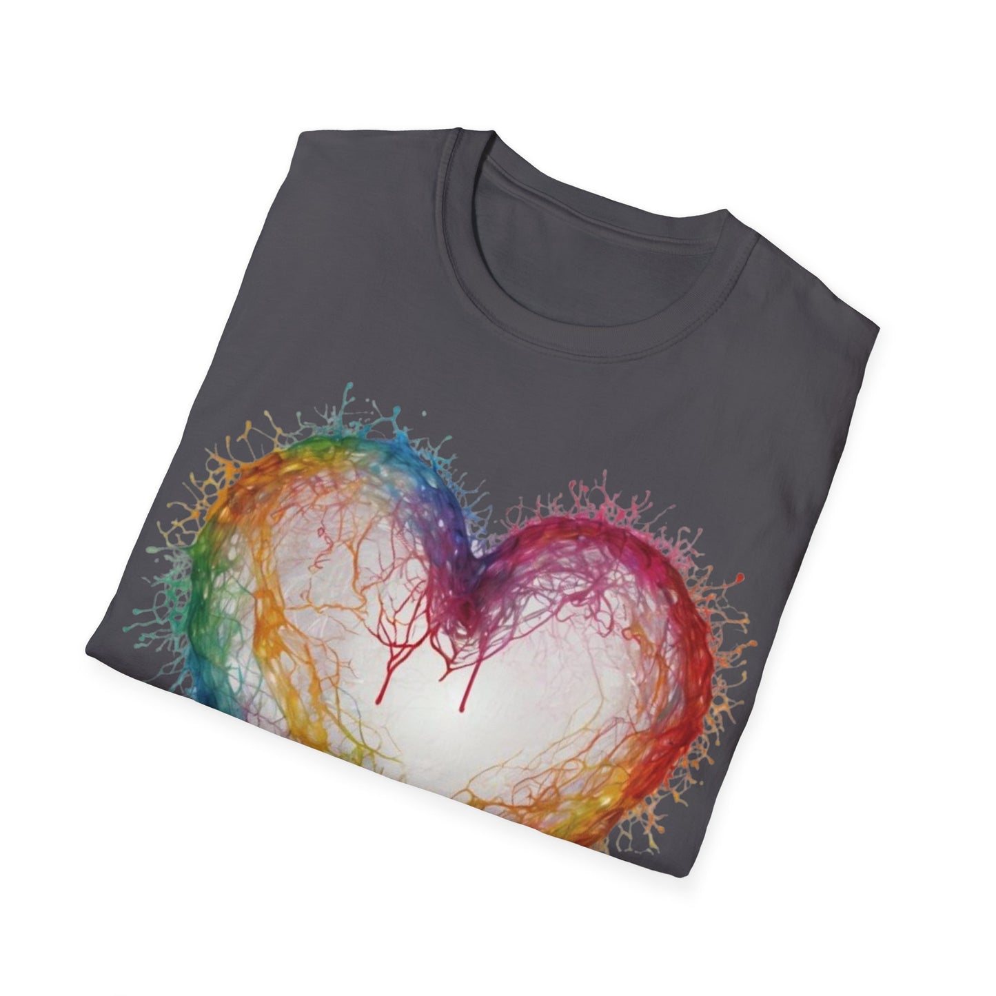 Transparent Colourful Love Heart - Unisex T-Shirt