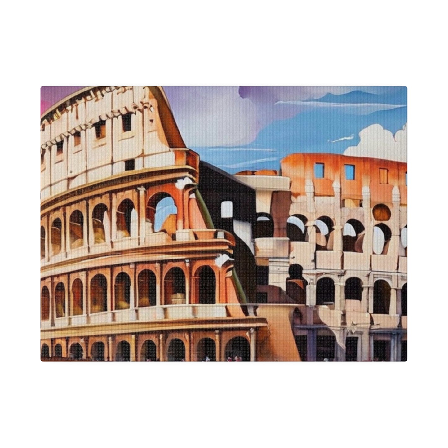 Colosseum Watercolour - Matte Canvas, Stretched, 0.75"
