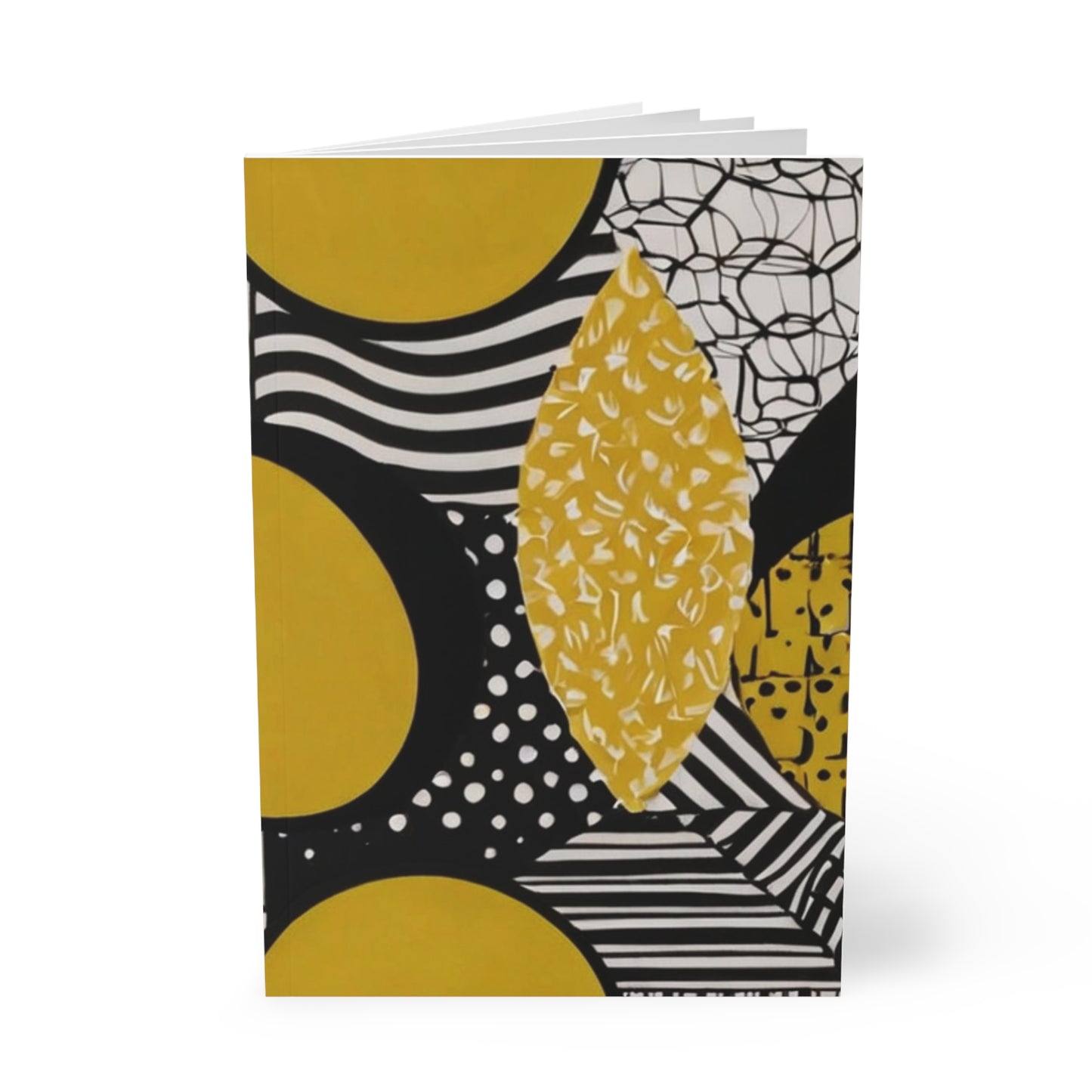 Black and Yellow Pattern Art - Softcover Notebook, A5