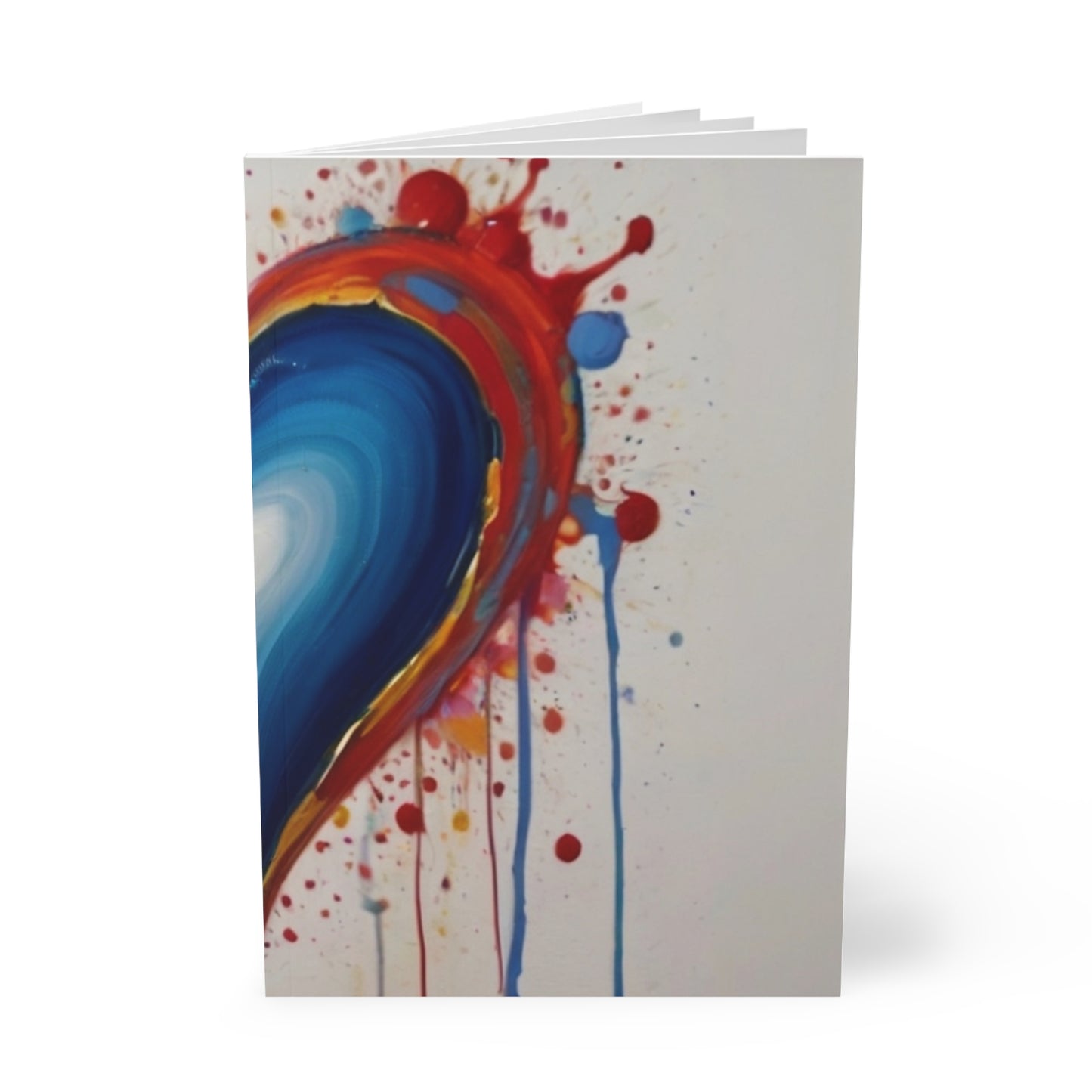 Blue Dripping Love Heart - Softcover Notebook, A5