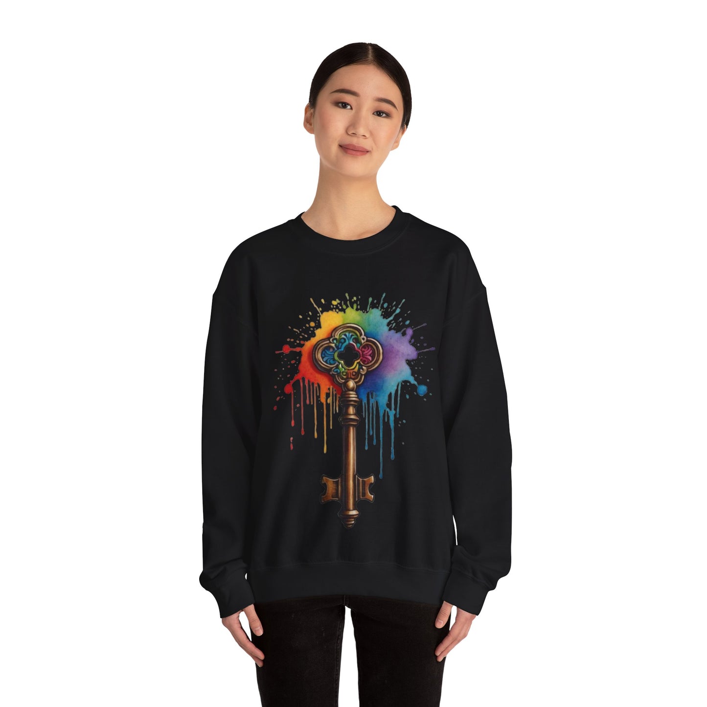 Colourful Messy Skeleton Key - Unisex Crewneck Sweatshirt