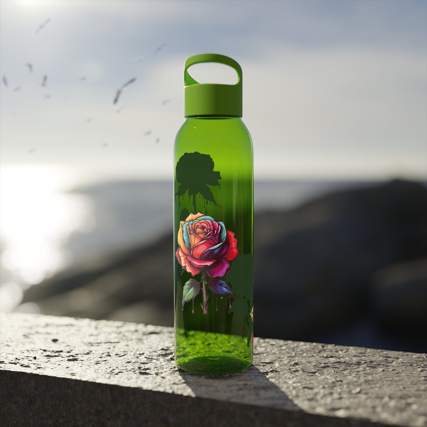 Dying Colourful Roses - Sky Water Bottle