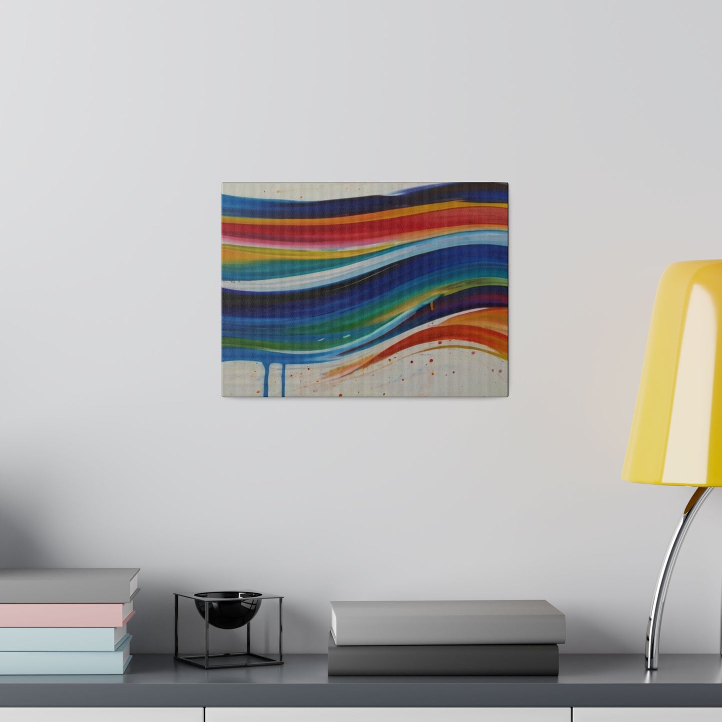 Messy Colourful Wavey Lines Artwork - Matte Canvas, Stretched, 0.75"