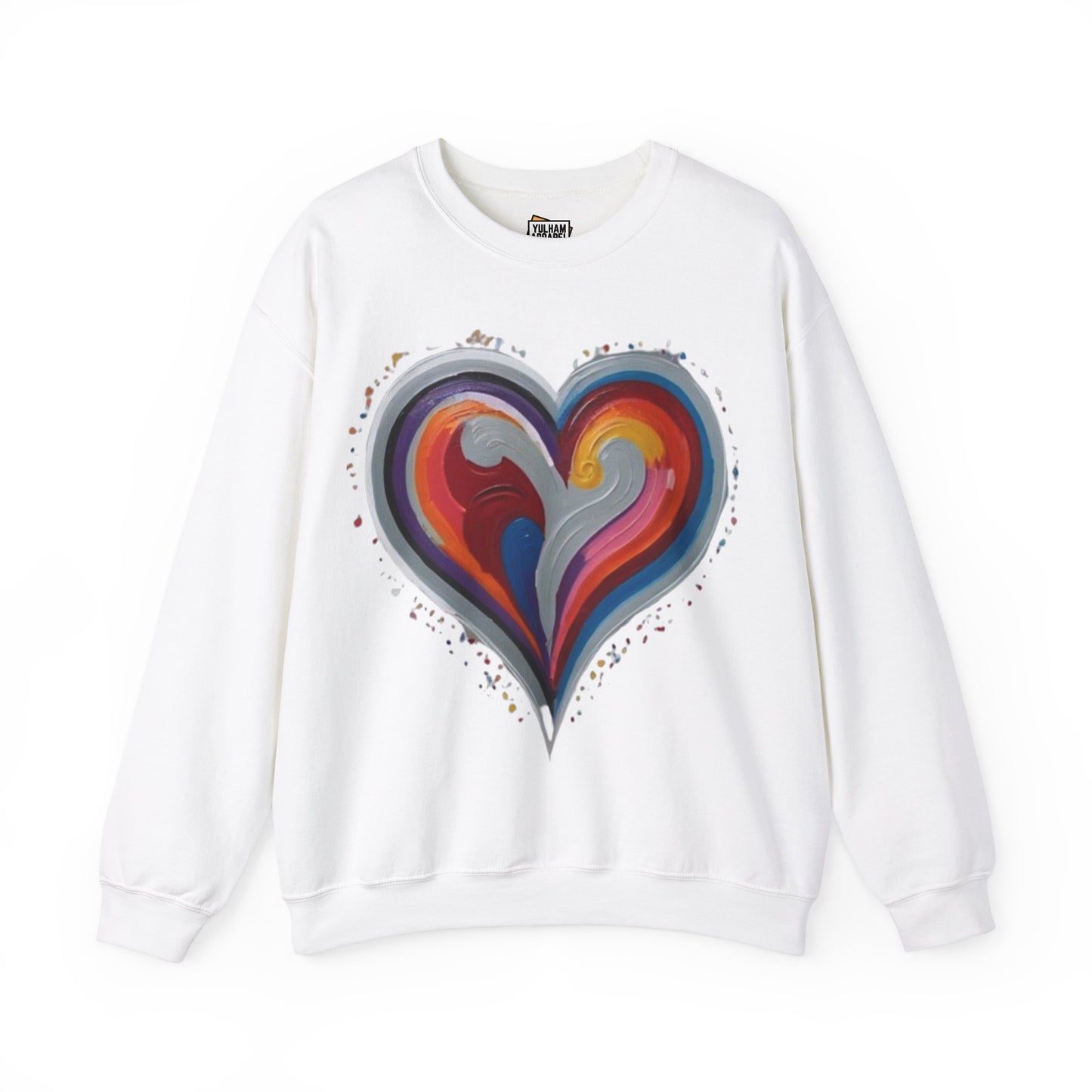 Colourful Grey Love Heart - Unisex Crewneck Sweatshirt