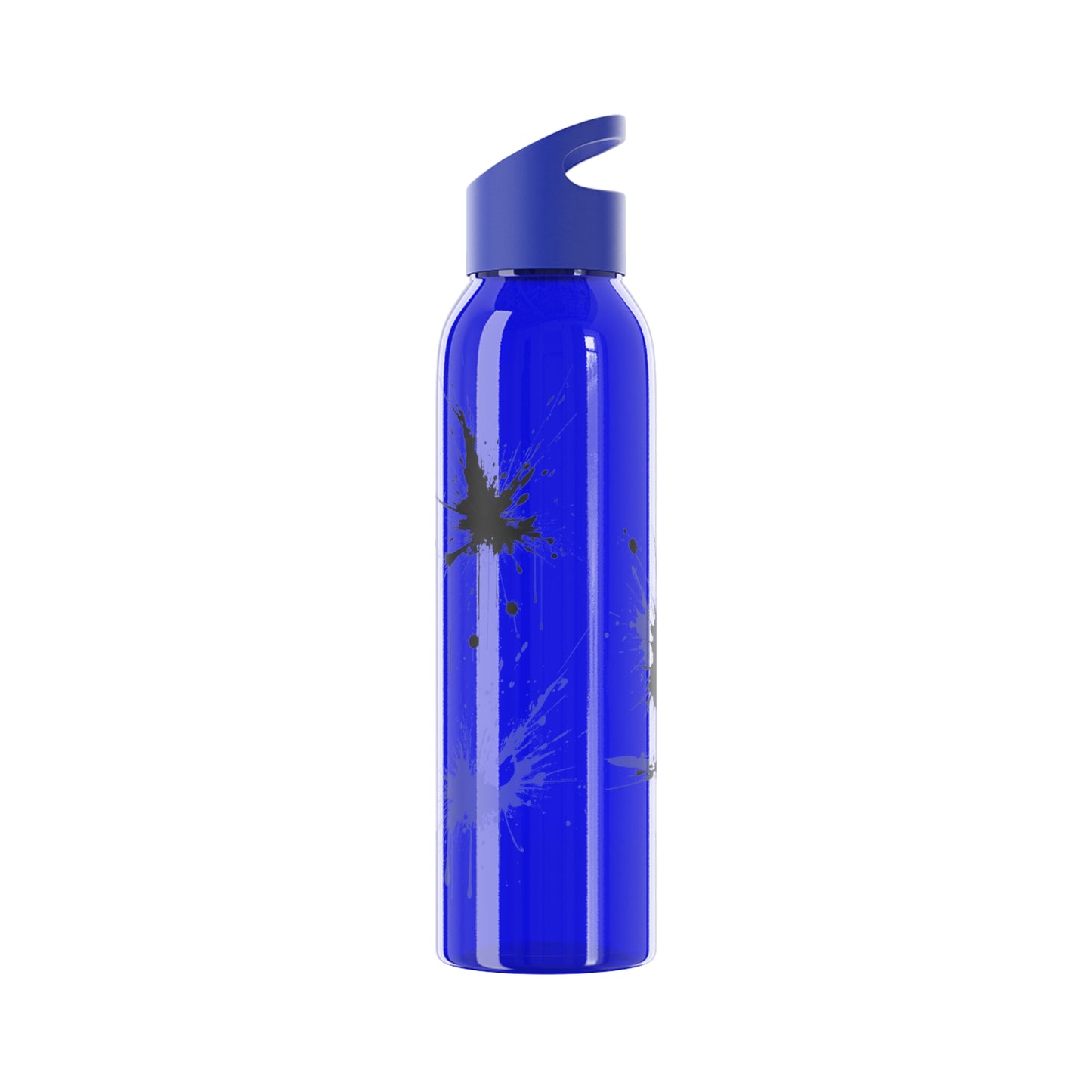 Black Paint Splatter - Sky Water Bottle