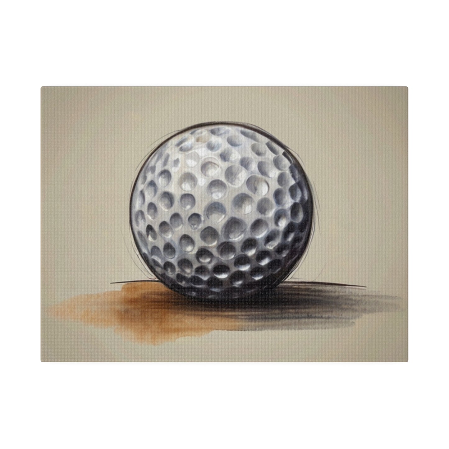 Sketch Golf Ball - Matte Canvas, Stretched, 0.75"