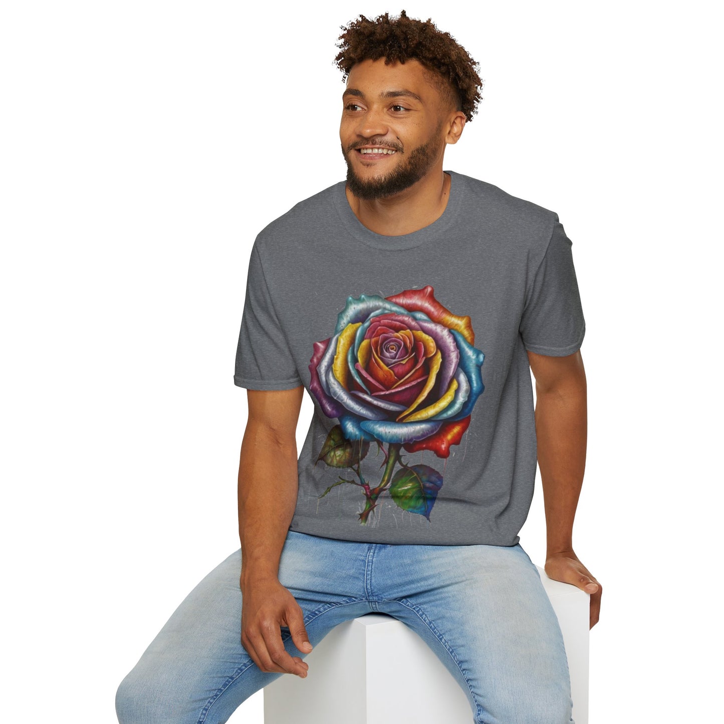 Messy Multicoloured Rose - Unisex T-Shirt